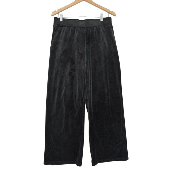 Cable & Gauge Velvet Pants Womens M Black Pull On Pockets Office Casual Party - Picture 1 of 9